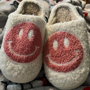 Cozy-Fuzzy Smiley Slippers